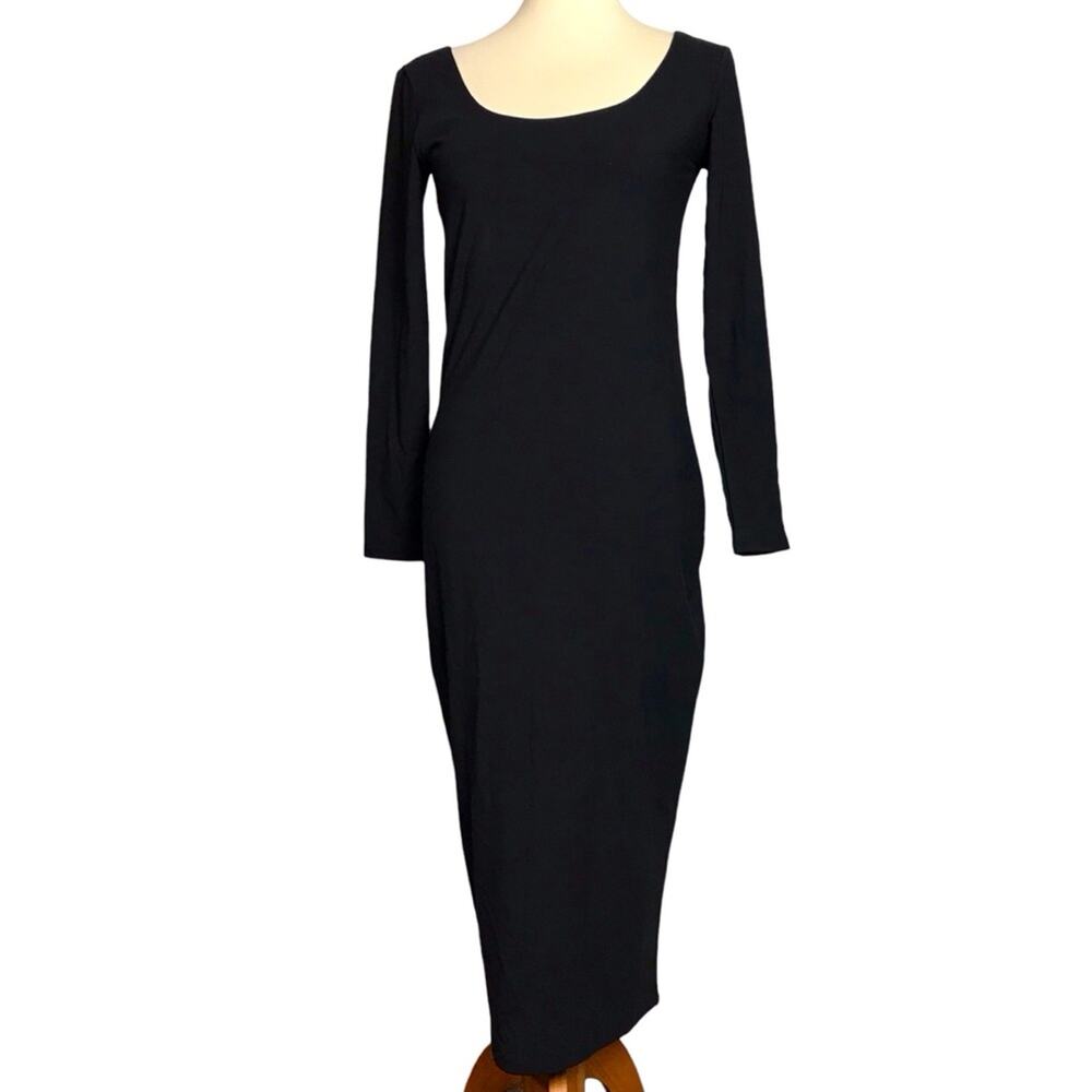 Hatch Black Long Sleeve Midi Bodycon Body LBD Designer Dress Maternity Small